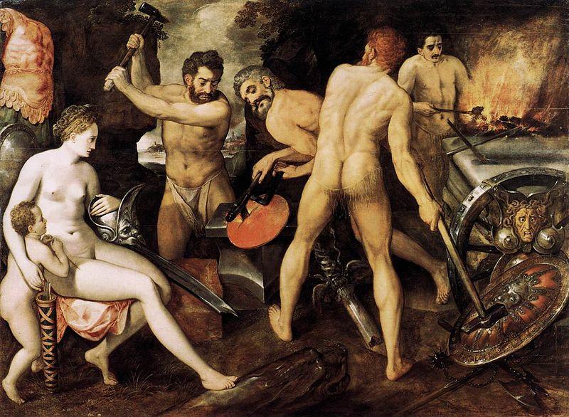 Frans Floris de Vriendt Venus at Vulcan's Forge